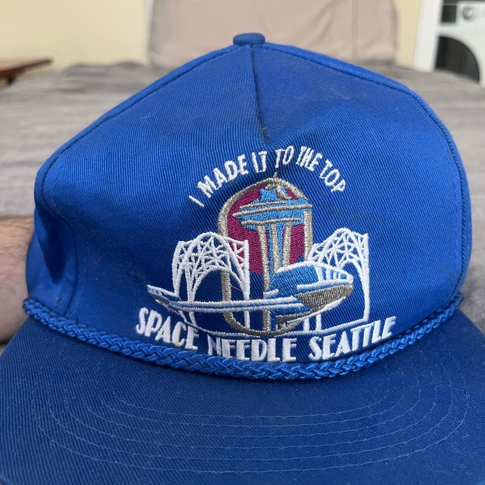 Vintage Seattle Blue Space Needle Rope Hat Snapback Cap